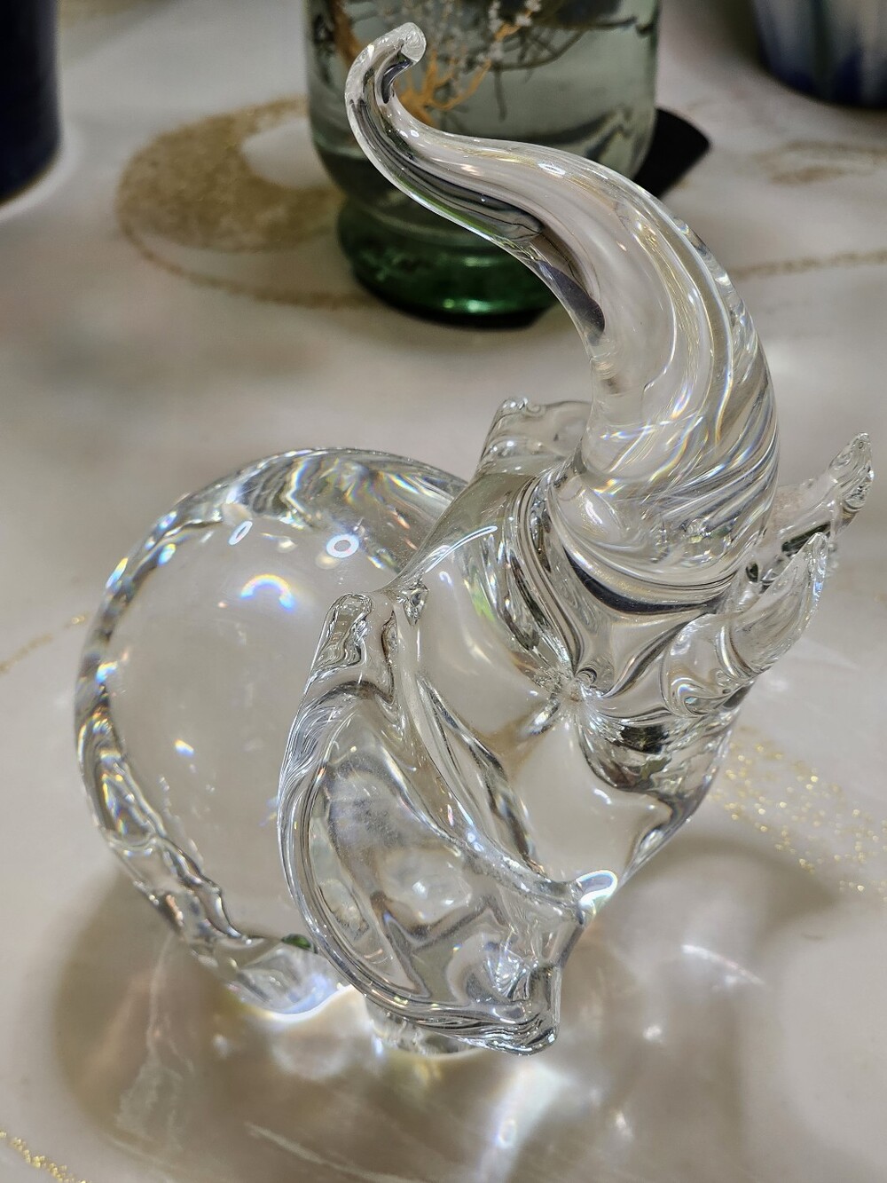 Steuben Glass Crystal Trumpeting Elephant